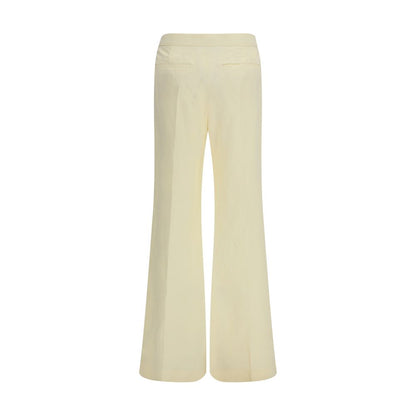 Beige Viscose Flared Pants