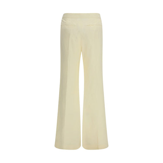Beige Viscose Flared Pants