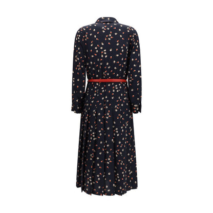 Blue Silk Casual Dress