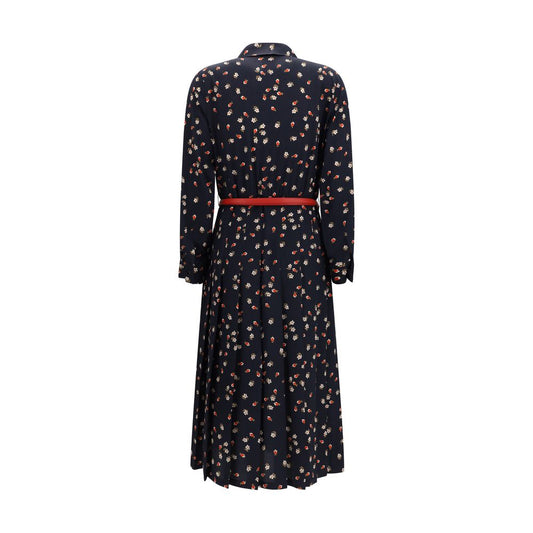 Blue Silk Casual Dress