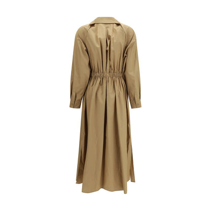Beige Cotton Casual Dress