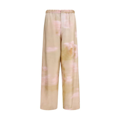 Multicolor Silk Casual Pants