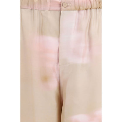 Multicolor Silk Casual Pants
