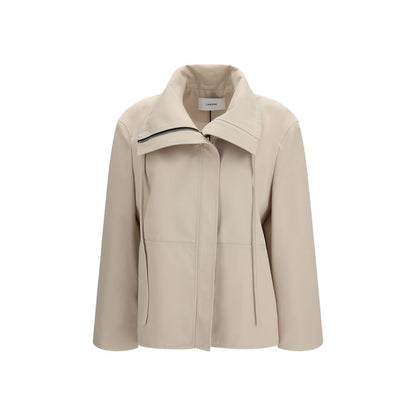Beige Polyester Full-Length Jacket