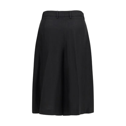 Black Viscose Bermuda Shorts
