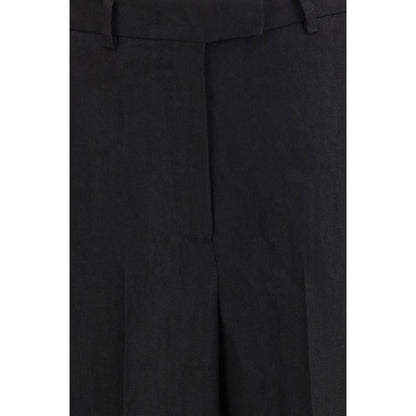 Black Viscose Bermuda Shorts