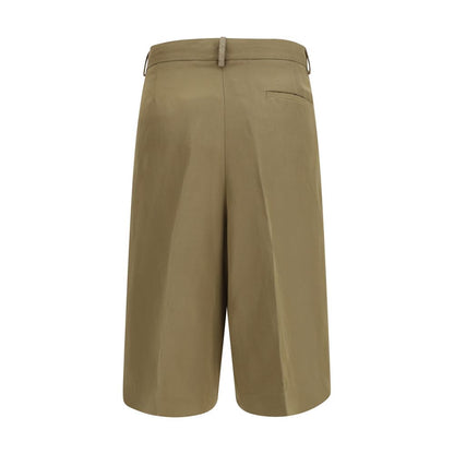 Beige Viscose Cropped Pants
