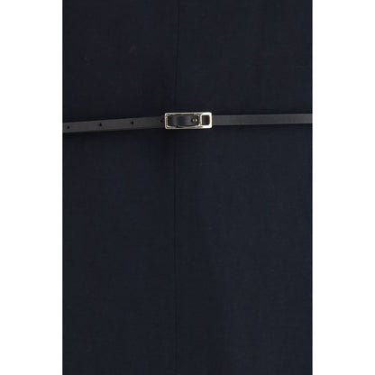 Blue Viscose Long Dress