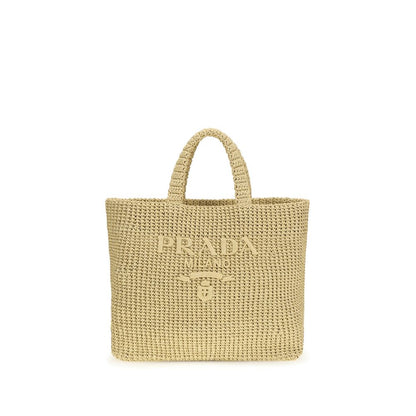 Beige Raffia Shoulder Bag