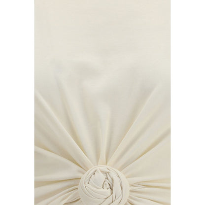 Beige Cotton Sleeveles T-Shirt