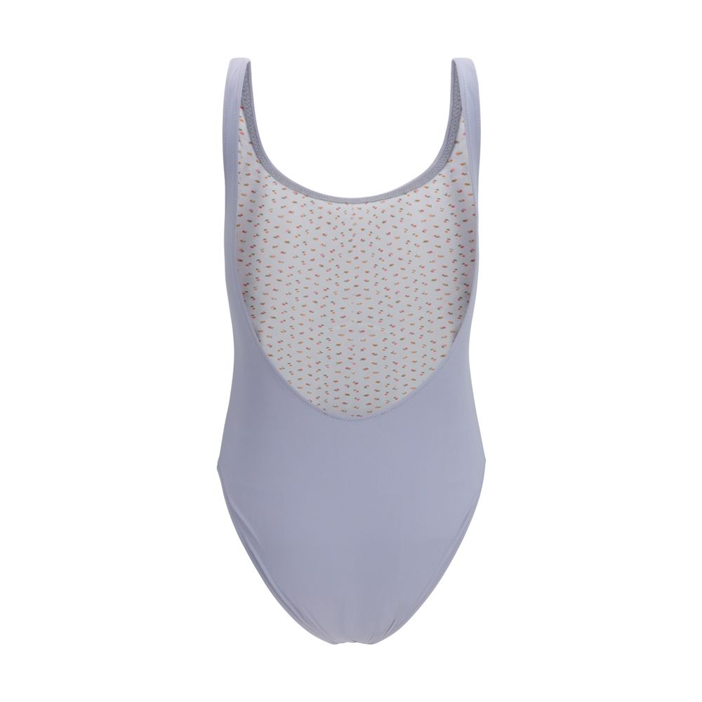 Gray Polyamide One-Piece Swimsuit