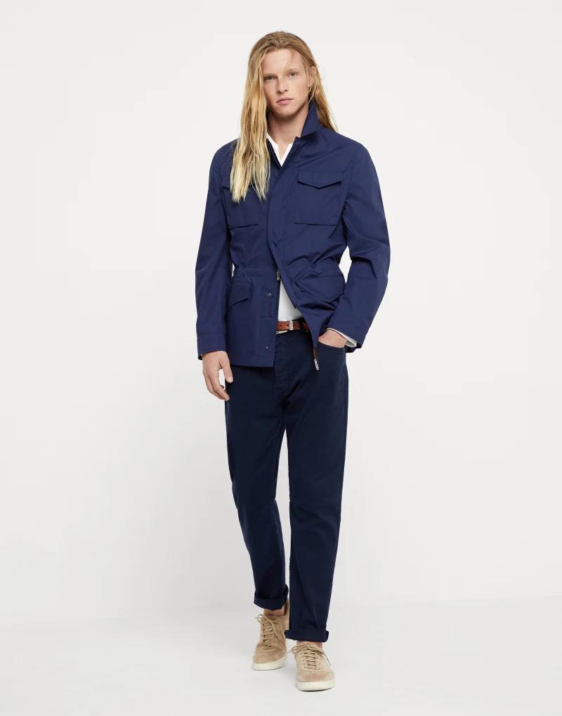 Blue Polyester Shell Jacket