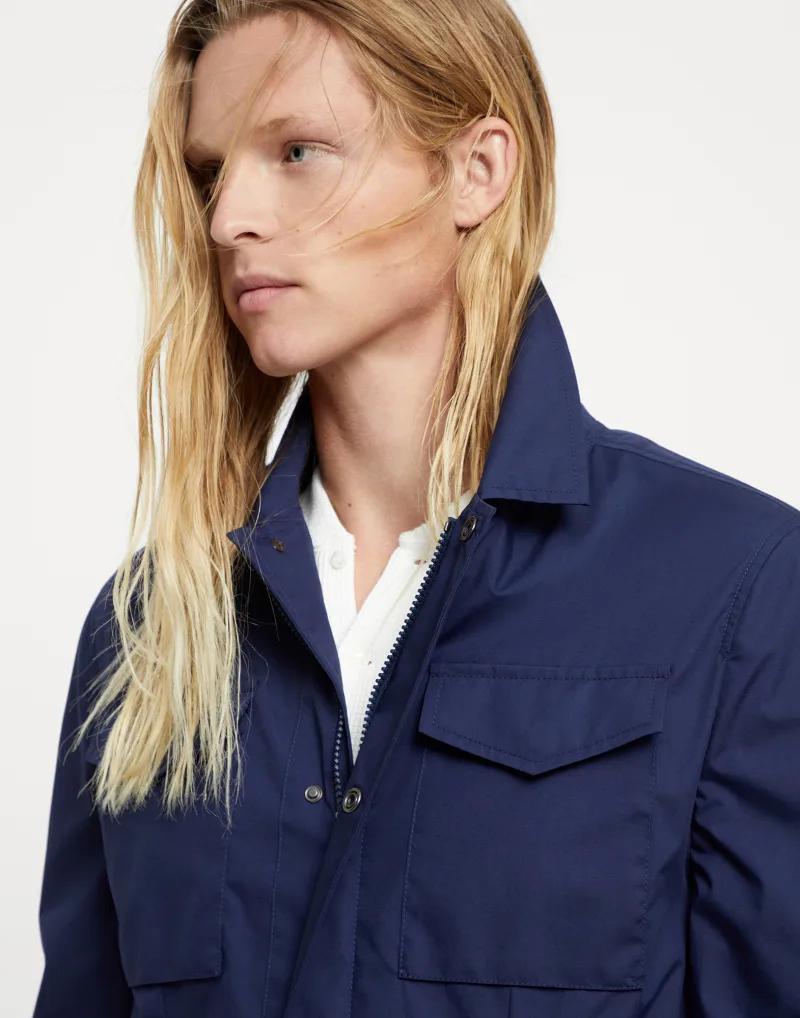 Blue Polyester Shell Jacket