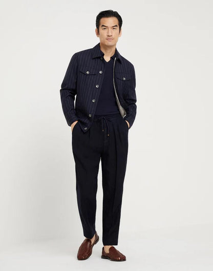 Navy Blue Wool Coat