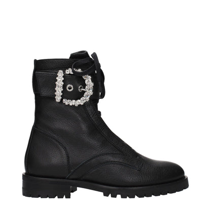 Black Leather Ankle Boots