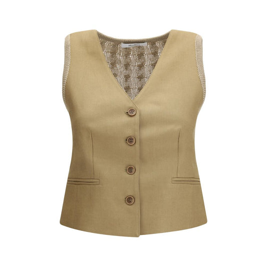 Beige Linen Waistcoat