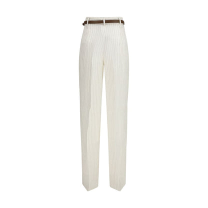 Beige Linen Casual Pants