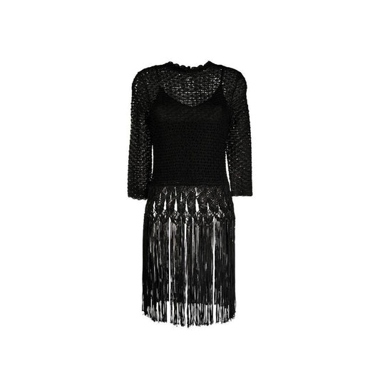 Black Viscose Casual Dress
