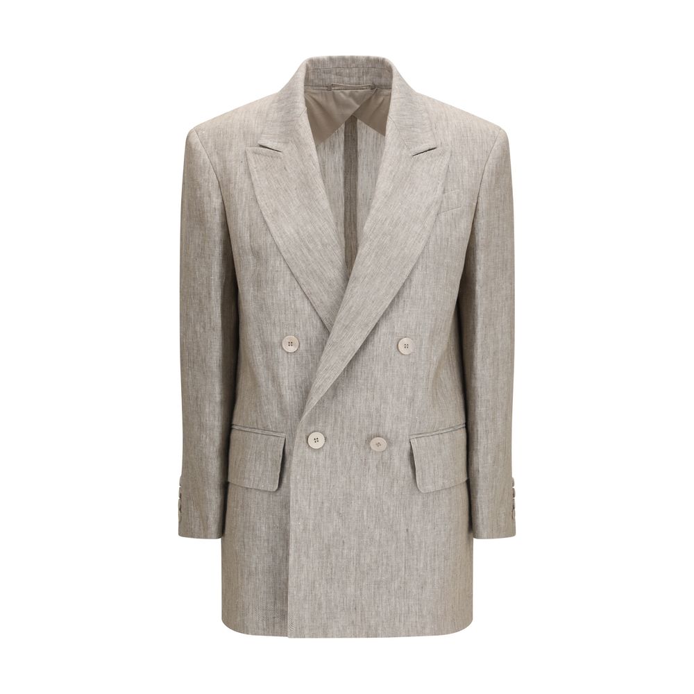 Beige Linen Blazer