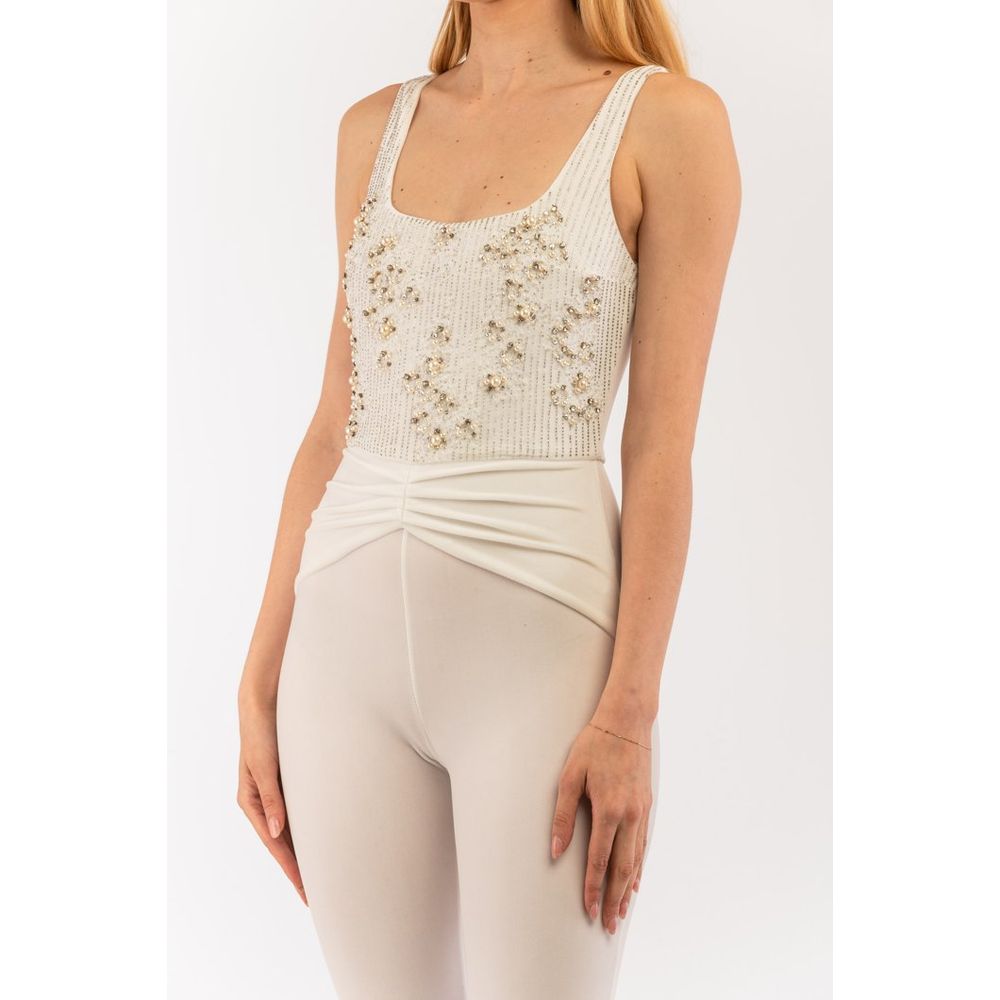 Beige Polyester Jumpsuit