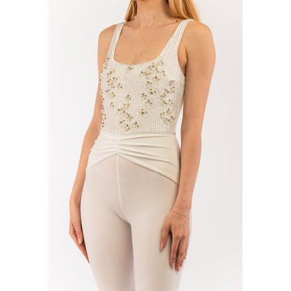 Beige Polyester Jumpsuit