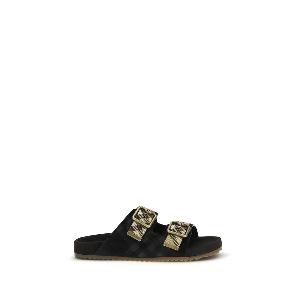 Black Calf Leather Bos Taurus Strap-On Sandals