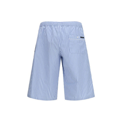 Blue Cotton Bermuda Shorts