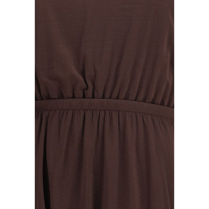 Brown Viscose Casual Dress
