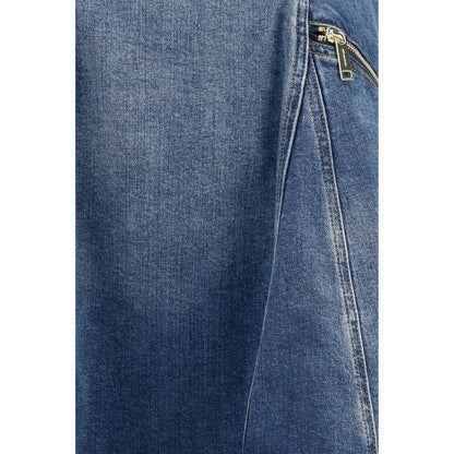 Blue Cotton Casual Dress