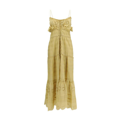 Beige Cotton Casual Dress