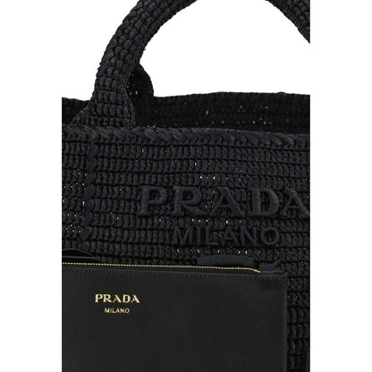 Black Viscose Shoulder Bag