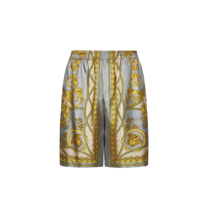 Gray Silk Bermuda Shorts