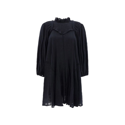Black Cotton Casual Dress