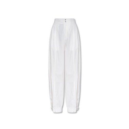 White Cotton Casual Pants