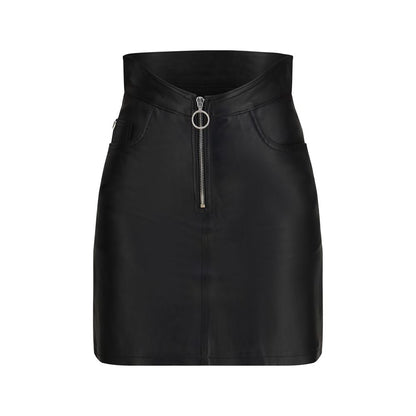Black Lamb Leather Mini Skirt