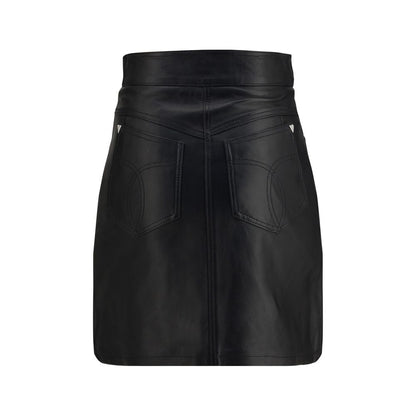 Black Lamb Leather Mini Skirt