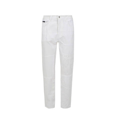 White Cotton Cargo Pants