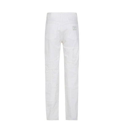 White Cotton Cargo Pants