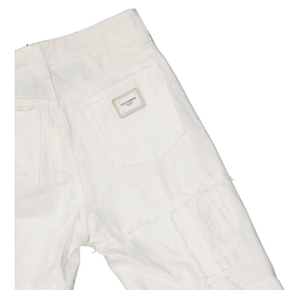 White Cotton Cargo Pants