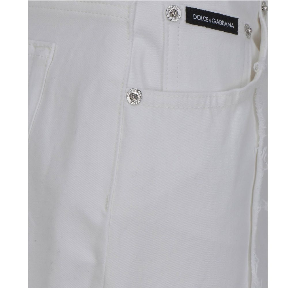 White Cotton Cargo Pants