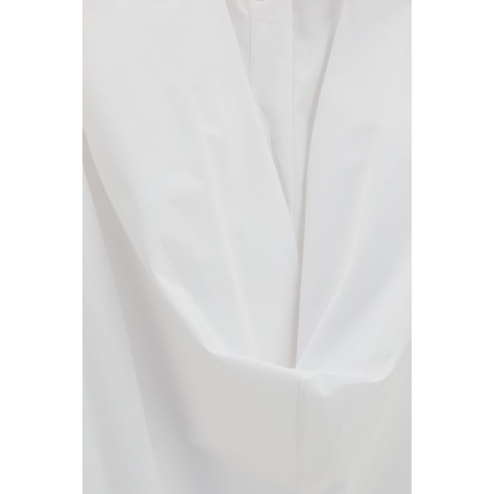 White Cotton Casual Dress
