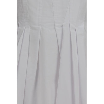 White Cotton Casual Dress