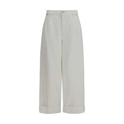 White Cotton Casual Pants