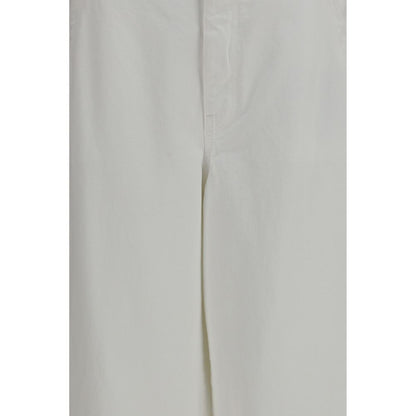White Cotton Casual Pants