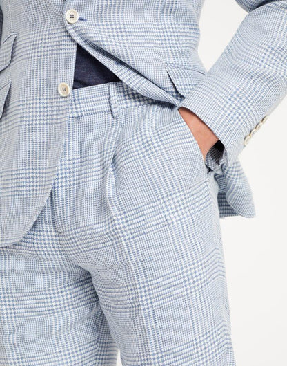 Light Blue Linen Casual Pants