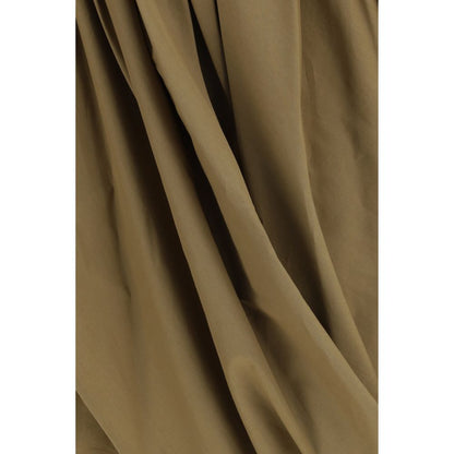 Bicolor Cotton Midi Skirt