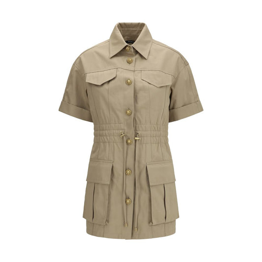 Beige Cotton Casual Dress