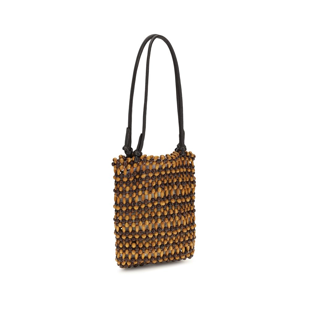 Brown Wood Shoulder Bag