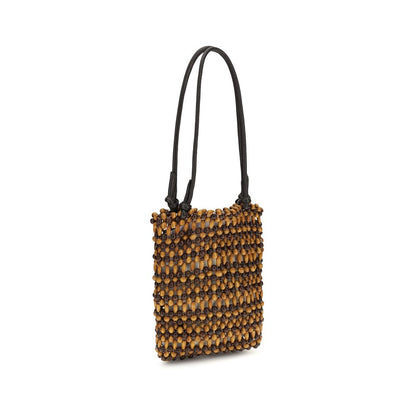 Brown Wood Shoulder Bag