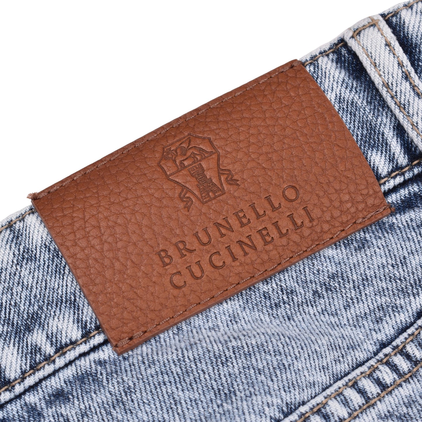 Blue Cotton Straight-Leg Jeans